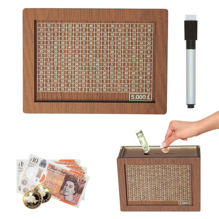 🎁 Hot Sale 50% OFF 🔥Retro Style Wooden Money Box with Counter Piggy Bank Handmade Saving Money Goal Piggy Bank