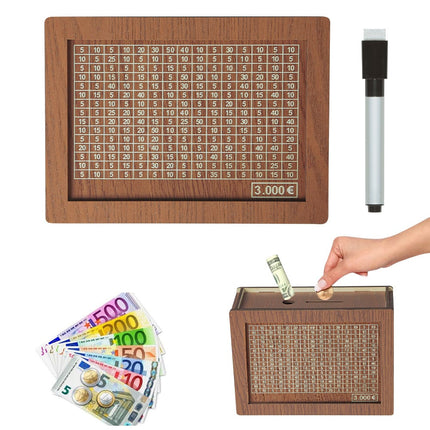 🎁 Hot Sale 50% OFF 🔥Retro Style Wooden Money Box with Counter Piggy Bank Handmade Saving Money Goal Piggy Bank