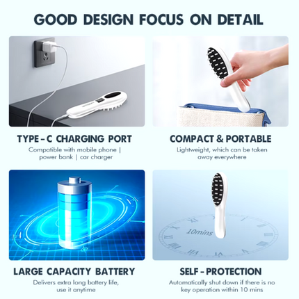 GlowGrow Pro™ -  6in1 LED Laser Comb Massager for Hair Growth OCU
