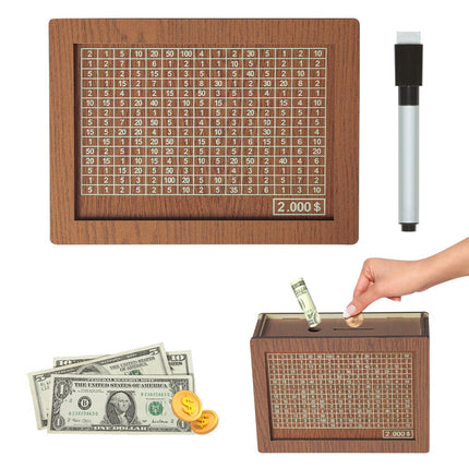 🎁 Hot Sale 50% OFF 🔥Retro Style Wooden Money Box with Counter Piggy Bank Handmade Saving Money Goal Piggy Bank