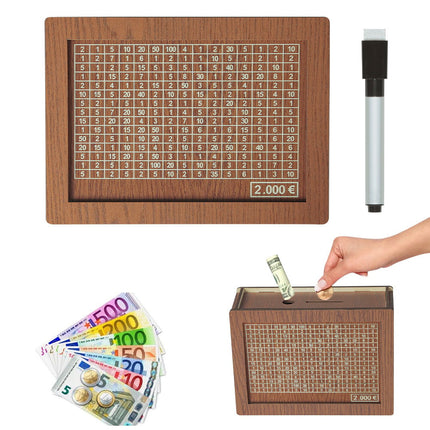 🎁 Hot Sale 50% OFF 🔥Retro Style Wooden Money Box with Counter Piggy Bank Handmade Saving Money Goal Piggy Bank