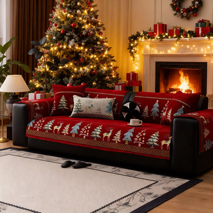 Plush Chenille Anti-Slip Couch Cover