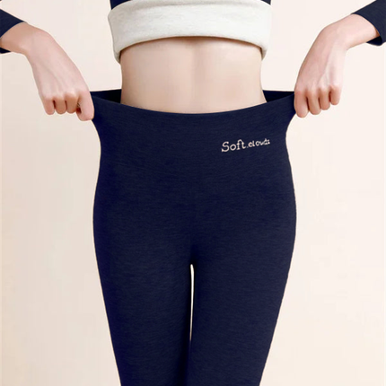 Casual Warm Winter Solid Pants Soft Fleece Leggings