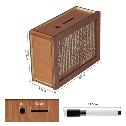 🎁 Hot Sale 50% OFF 🔥Retro Style Wooden Money Box with Counter Piggy Bank Handmade Saving Money Goal Piggy Bank