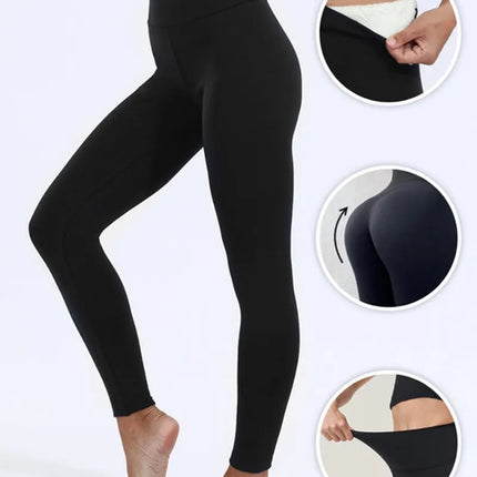 Casual Warm Winter Solid Pants Soft Fleece Leggings
