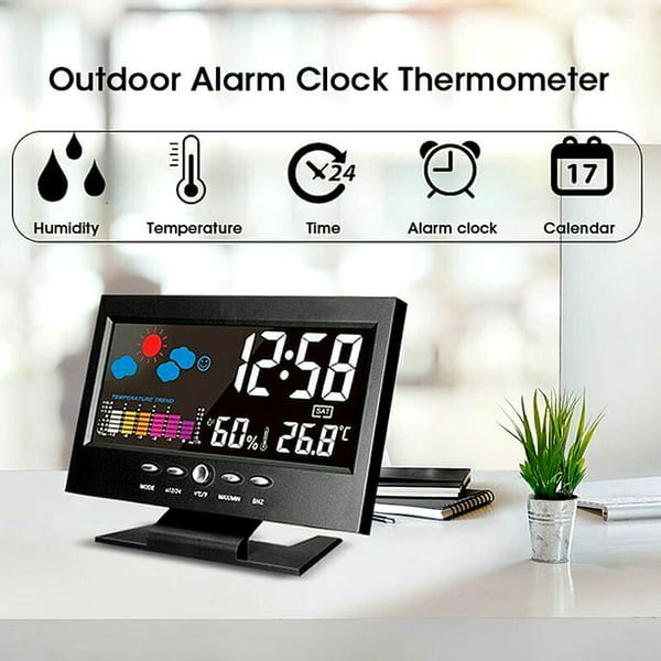🌡️ 49% OFF NOW! ✨ Digital LED Weather Station - Temperature & Humidity Monitor with Forecast Display & Table Alarm Clock 📊⏰