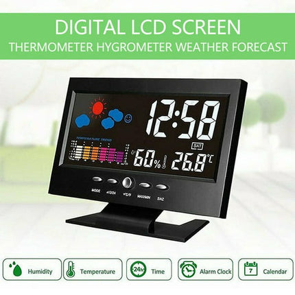 🌡️ 49% OFF NOW! ✨ Digital LED Weather Station - Temperature & Humidity Monitor with Forecast Display & Table Alarm Clock 📊⏰