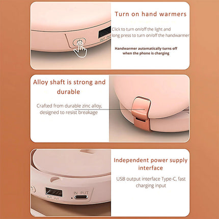 ✨【3-in-1 Portable Power Bank LED Mirror Hand Warmer】✨