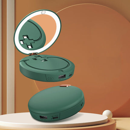 ✨【3-in-1 Portable Power Bank LED Mirror Hand Warmer】✨