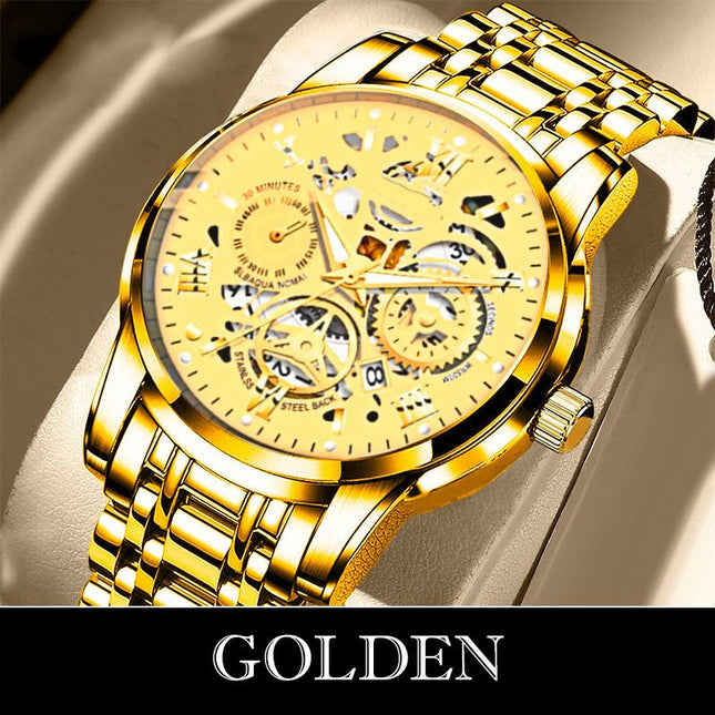 🔥Men's Waterproof Roman Skeleton Automatic Mechanical Watch