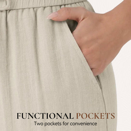 🔥LAST DAY SALE - 49% OFF🎁Lightweight Summer Linen Pants Solid Color Drawstring Casual Pants - Breathable & Skin-Friendly