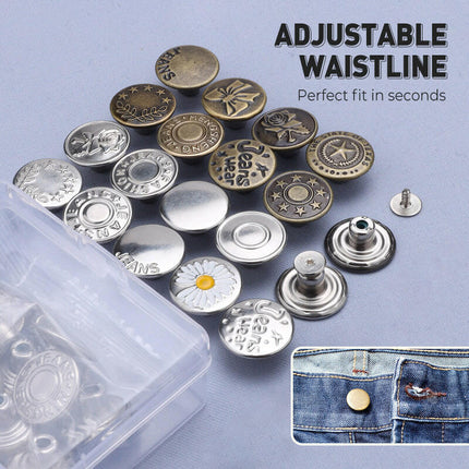 Removable No-Sew Jeans Buttons Set（50% OFF）