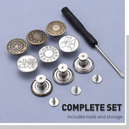 Removable No-Sew Jeans Buttons Set（50% OFF）