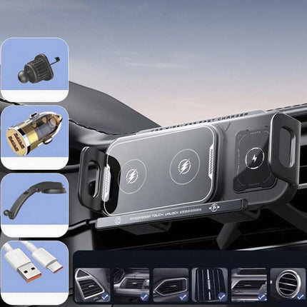 📱Last Day Special Sale 50% OFF⚡2-in-1 Foldable Car Phone Holder & Wireless Charger