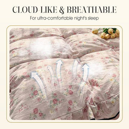 Fresh Ruffled Edge Trim Bedding Set