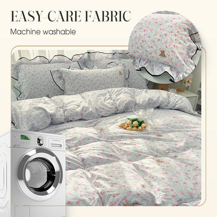 Fresh Ruffled Edge Trim Bedding Set