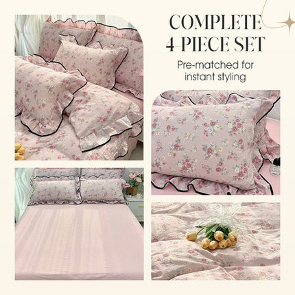 Fresh Ruffled Edge Trim Bedding Set