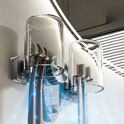 4-Slot Toothbrush Rack with Vacuum Suction