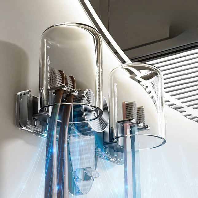 4-Slot Toothbrush Rack with Vacuum Suction