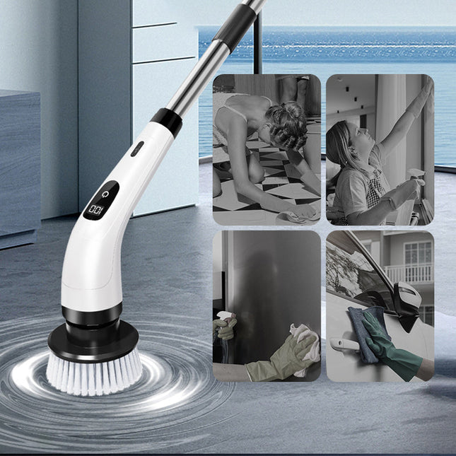 🧽 50% OFF LIMITED SALE! ✨ 9-in-1 Electric Cleaning Brush - 6 Interchangeable Heads with IPX7 Waterproof Rating for Bathroom & Car Cleaning 🚿🚗