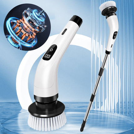 🧽 50% OFF LIMITED SALE! ✨ 9-in-1 Electric Cleaning Brush - 6 Interchangeable Heads with IPX7 Waterproof Rating for Bathroom & Car Cleaning 🚿🚗