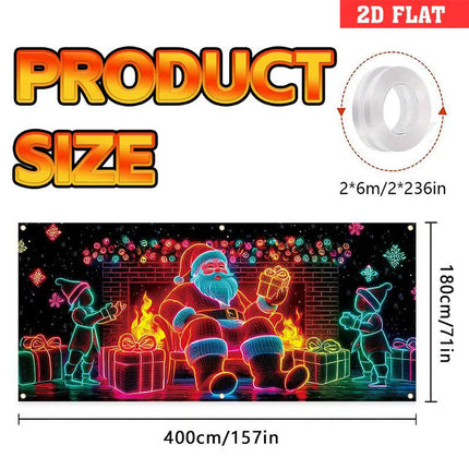 UV Reactive Christmas Garage Door Banner