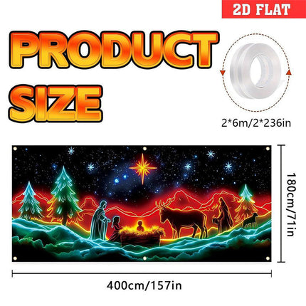 UV Reactive Christmas Garage Door Banner