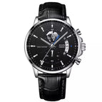 Silver Case - Black Dial - Leather Band