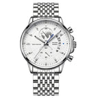 Silver Case - White Dial - Steel Band