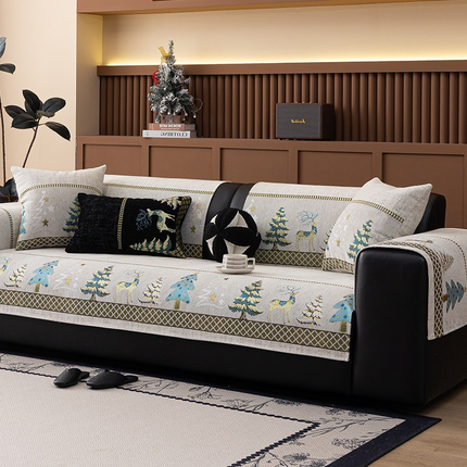 Plush Chenille Anti-Slip Couch Cover