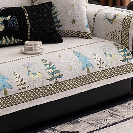 Plush Chenille Anti-Slip Couch Cover