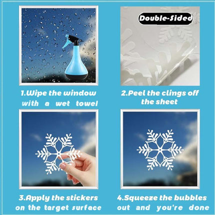 Christmas-Themed Glittering Window Stickers 9 PCS Set