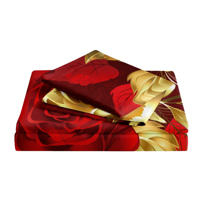Luxury Golden Floral Duvet Cover Set