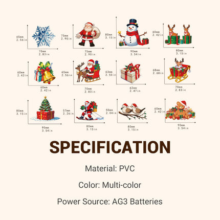 Luminous Christmas Wall Stickers Set