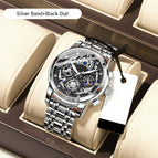 Silver Band+Black Dial