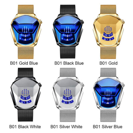 Luxury Mens Racing Sport Rhombus Watch