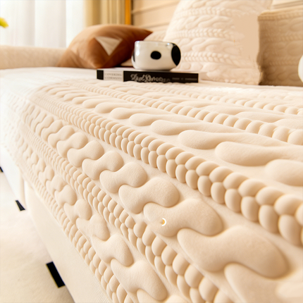 Plush Textured Non-Slip Sofa Cover