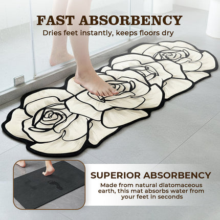 Flower Pattern Quick-Dry Bathroom Mat