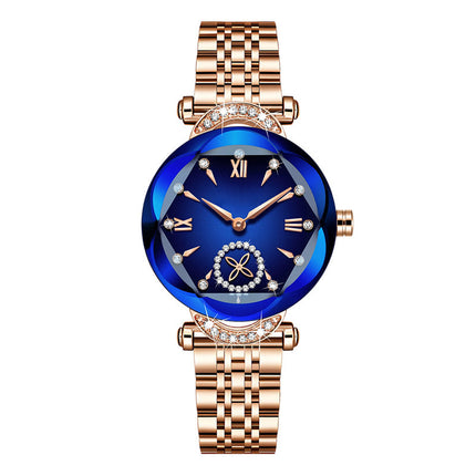 Elegant Iridescent Dial Waterproof Women's Quartz Watch