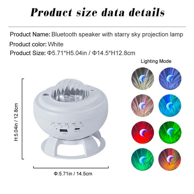 Bluetooth Speaker with Starry Sky Projection Lamp