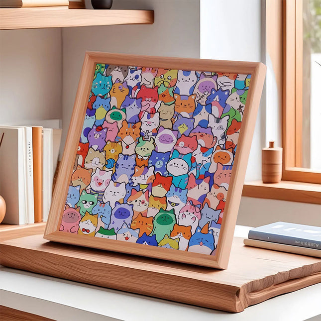 😻🖼️Wooden DIY Paintable Cat Puzzle Photo Frame