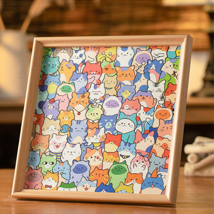 😻🖼️Wooden DIY Paintable Cat Puzzle Photo Frame