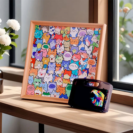 😻🖼️Wooden DIY Paintable Cat Puzzle Photo Frame