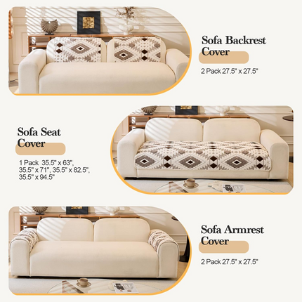 Modern Geometric Plush Sofa Cover