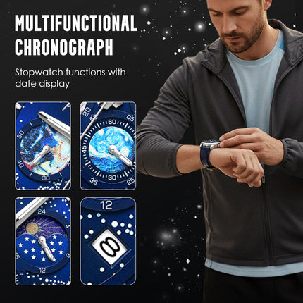 Men's Watch Luminous Starry Sky: Cosmic Starry Dial – Night Glow + Chronograph for Style & Practicality on Your Wrist! ⌚