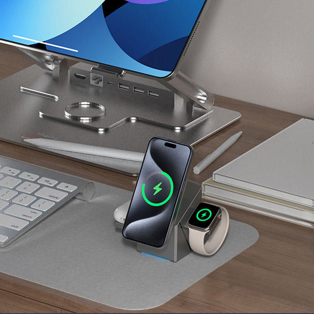 3-in-1 Foldable Magnetic Wireless Charging Station（50% OFF）