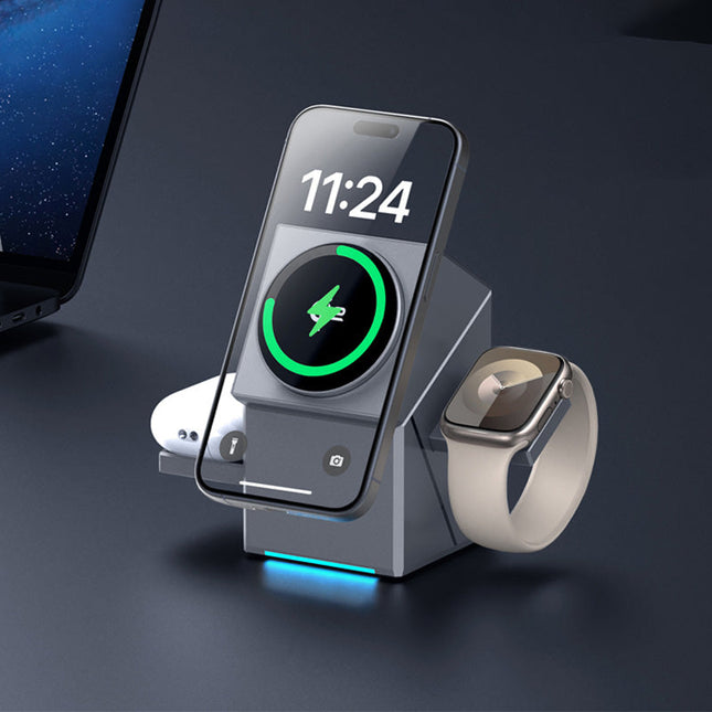 3-in-1 Foldable Magnetic Wireless Charging Station（50% OFF）