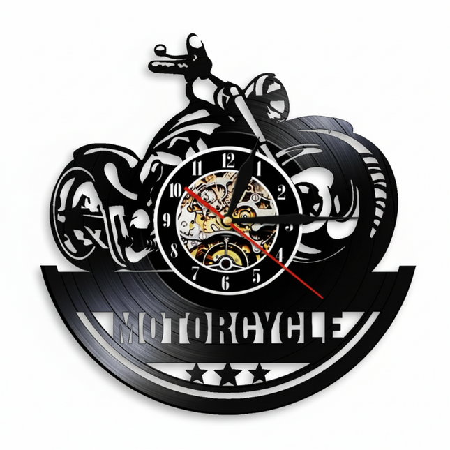 ⏳Limited-time 50% off⏰Retro Motorcycle Vinyl Record Wall Clock